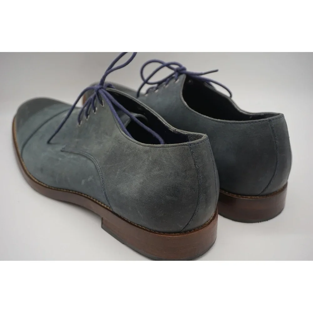 Wallin & Bros. Shoes Blue Leather Cap Toe Derby Dress M13618 Men's Size 13 M
